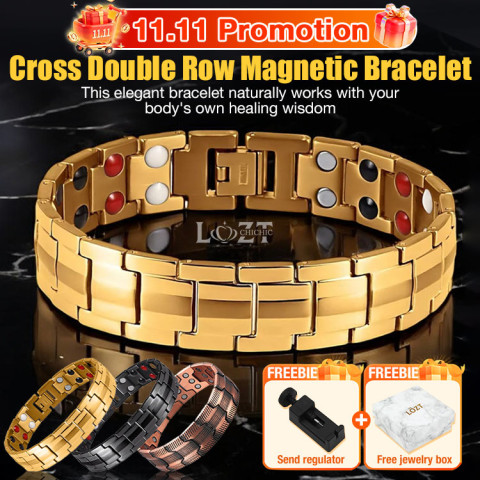 Cross Double Row Magnetic Bracelet