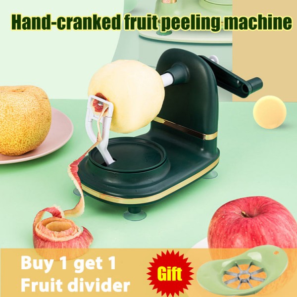 Hand-cranked fruit peeling machine..