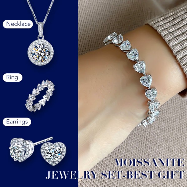 Moissanite Jewelry Set-Best gift..