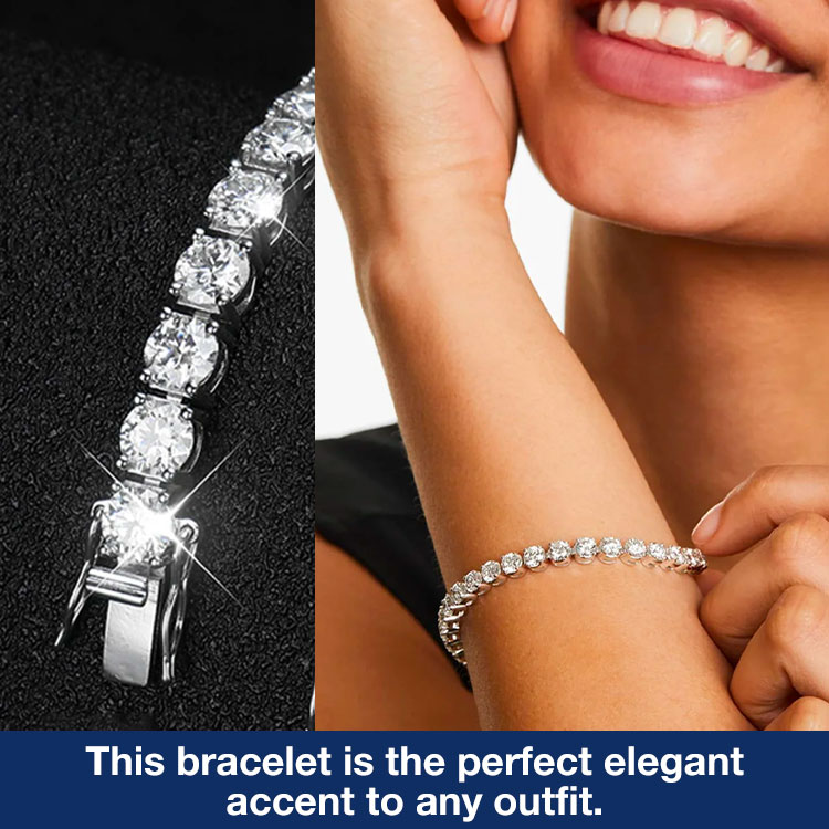 Halloween Sale - Sparkling 3MM Moissanite Tennis Bracelet with free jewelry box. Chain length 20cm. GRA Certified.