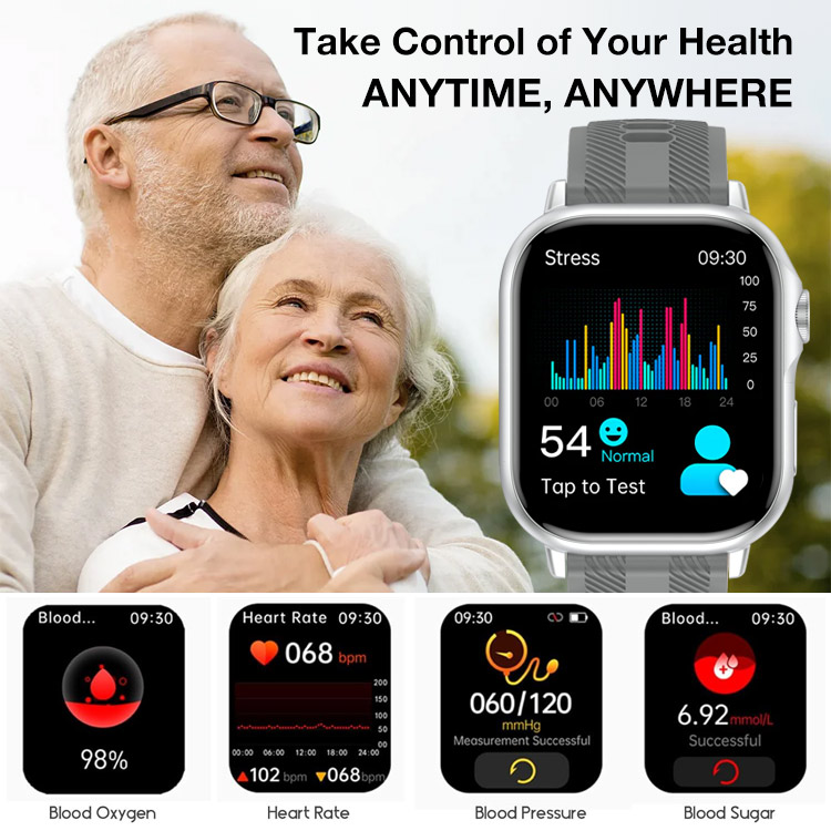 Mid- year promo - One year warranty - Smart Blood Glucose Monitoring Watch - Stay healthy - Measure blood sugar levels, heart rate, sleep quality and other general health