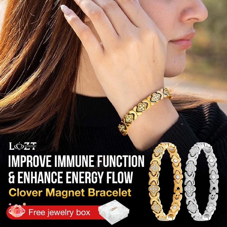 Halloween Sale - Clover Diamond Magnetic Bracelet - Found your stress-relief secret, Magnetic Wellness Boost