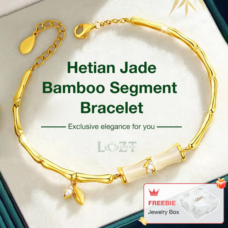 11.11 Promotion-Hetian Jade Bamboo Segment Bracelet- Brings health and good luck, including a free jewelry box.