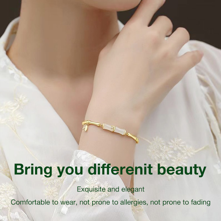 11.11 Promotion-Hetian Jade Bamboo Segment Bracelet- Brings health and good luck, including a free jewelry box.
