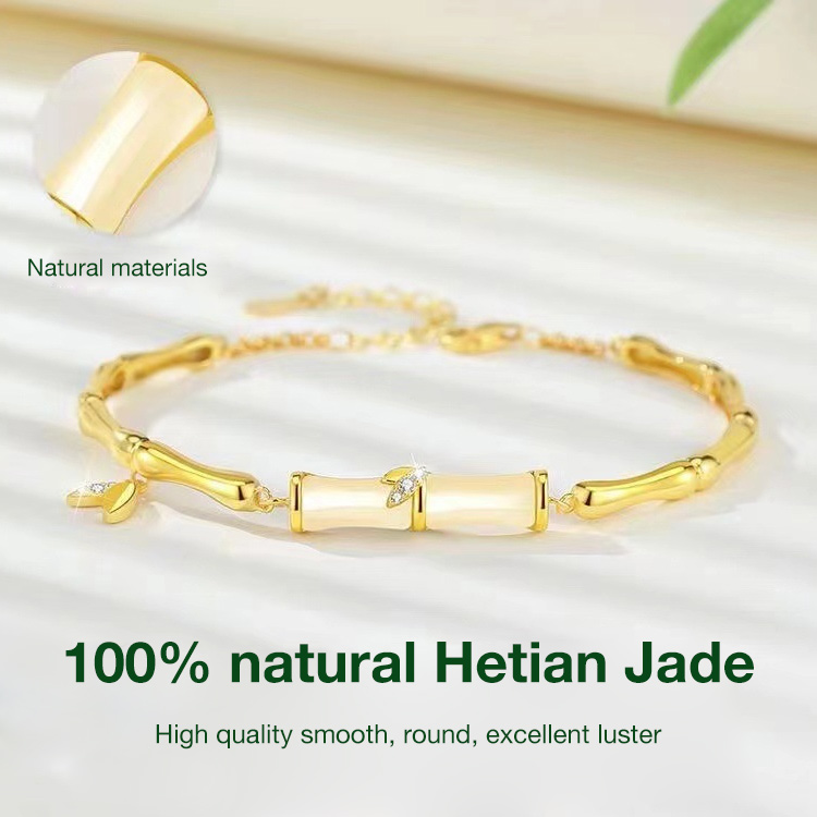11.11 Promotion-Hetian Jade Bamboo Segment Bracelet- Brings health and good luck, including a free jewelry box.